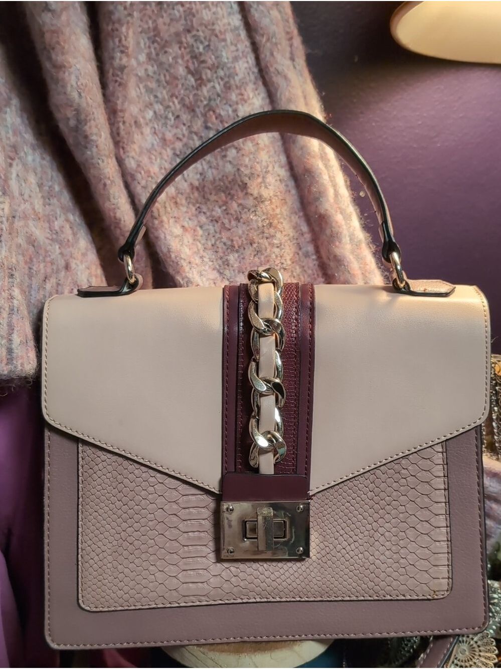 Apt. 9 Two-Tone Blush Pink and Mauve Top-Handle Satchel